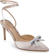 Jewel Badgley Mischka Kynlee Ankle Strap Pointed Toe Pump