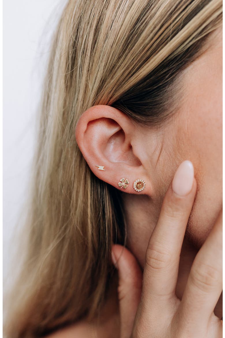 Icon Lightning Single Stud Earring, Alternate, color, GOLD