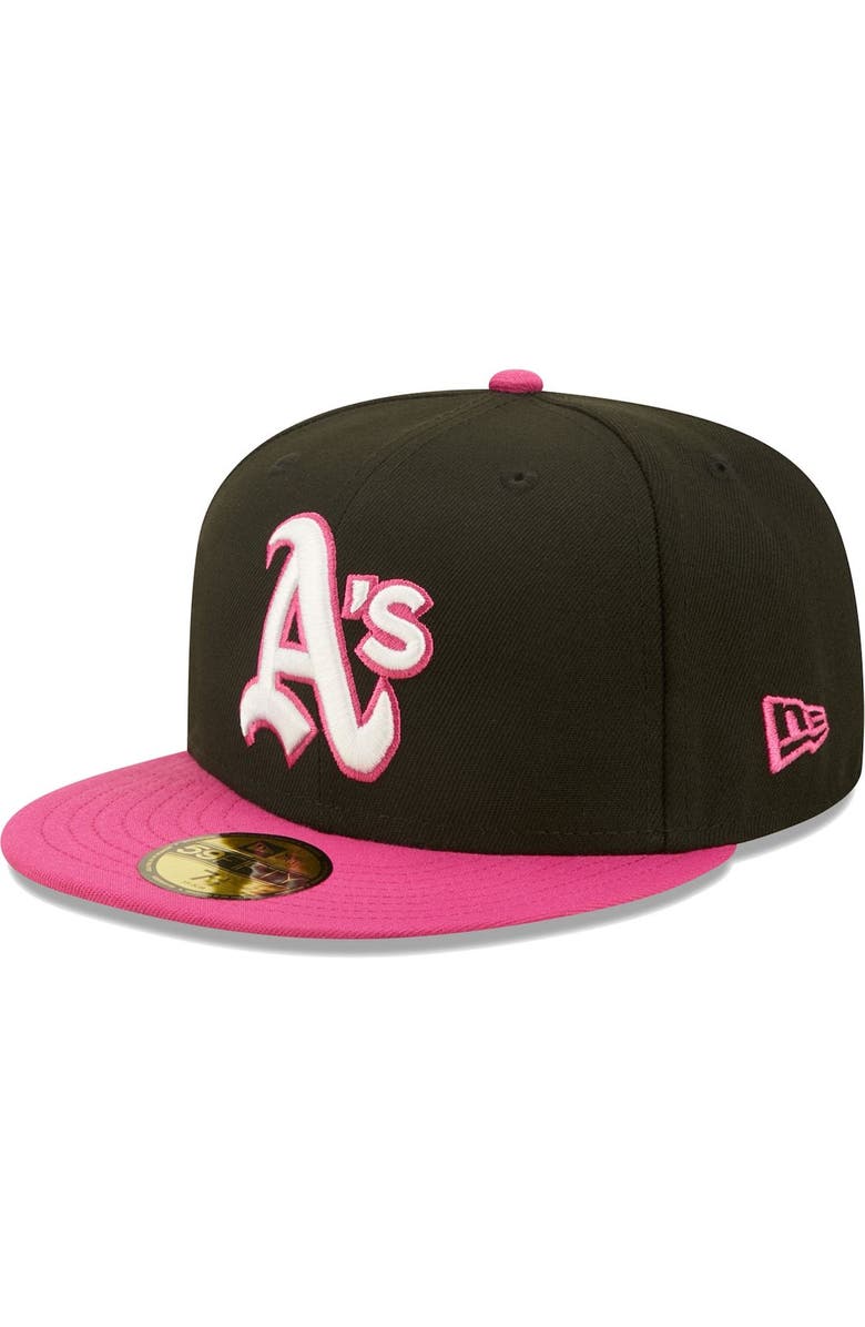 New Era Men's New Era Black/Pink Oakland Athletics 1972 World Series Champions  Passion 59FIFTY Fitted Hat, Alternate, color, 