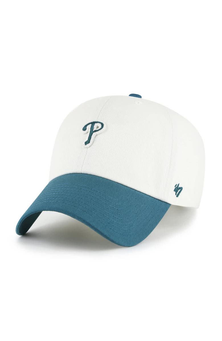 '47 Men's '47 White/Teal Philadelphia Phillies Contemporary Tonal Clean Up Adjustable Hat, Main, color, White