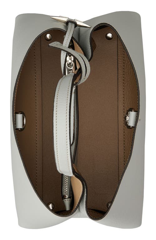Tod's Micro Leather Top Handle Bag In Grey Natural