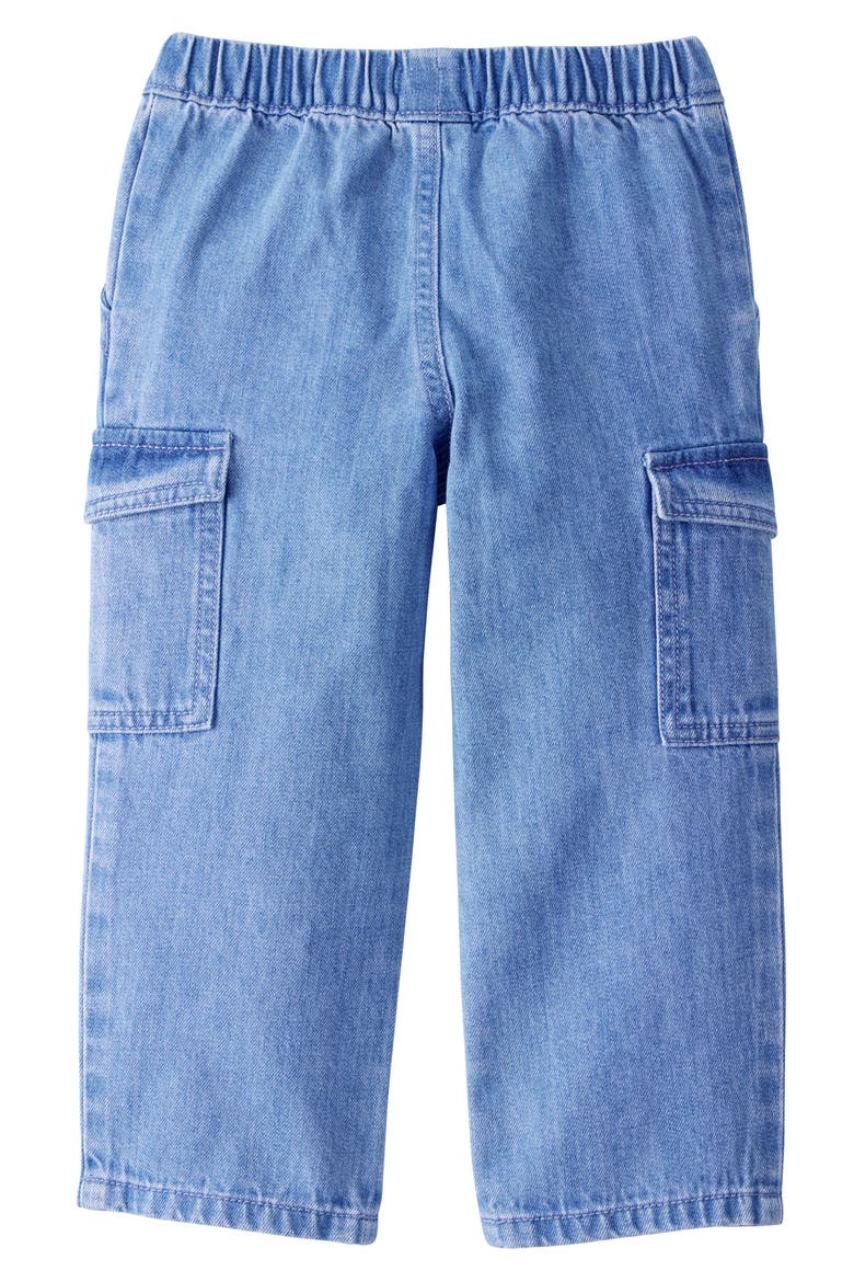 Kids' Organic Cotton Cargo Jeans, Alternate, color, LP DENIM