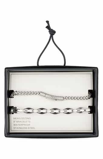 NORDSTROM RACK Men's Stainless Steel Bracelet Set