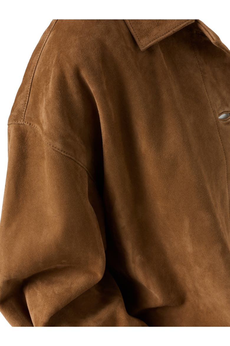 Tanael Suede Leather Jacket, Alternate, color, Straw