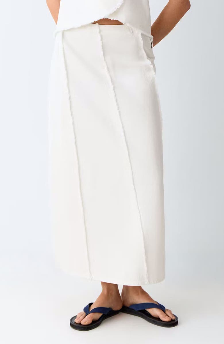 MANGO TEEN Fray Detail Maxi Skirt, Main, color, 