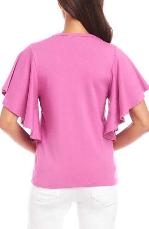 Karen Kane Flutter Sleeve Knit Top In Tulip