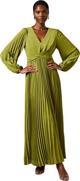 Coast Pleated Wrap Front Dress
