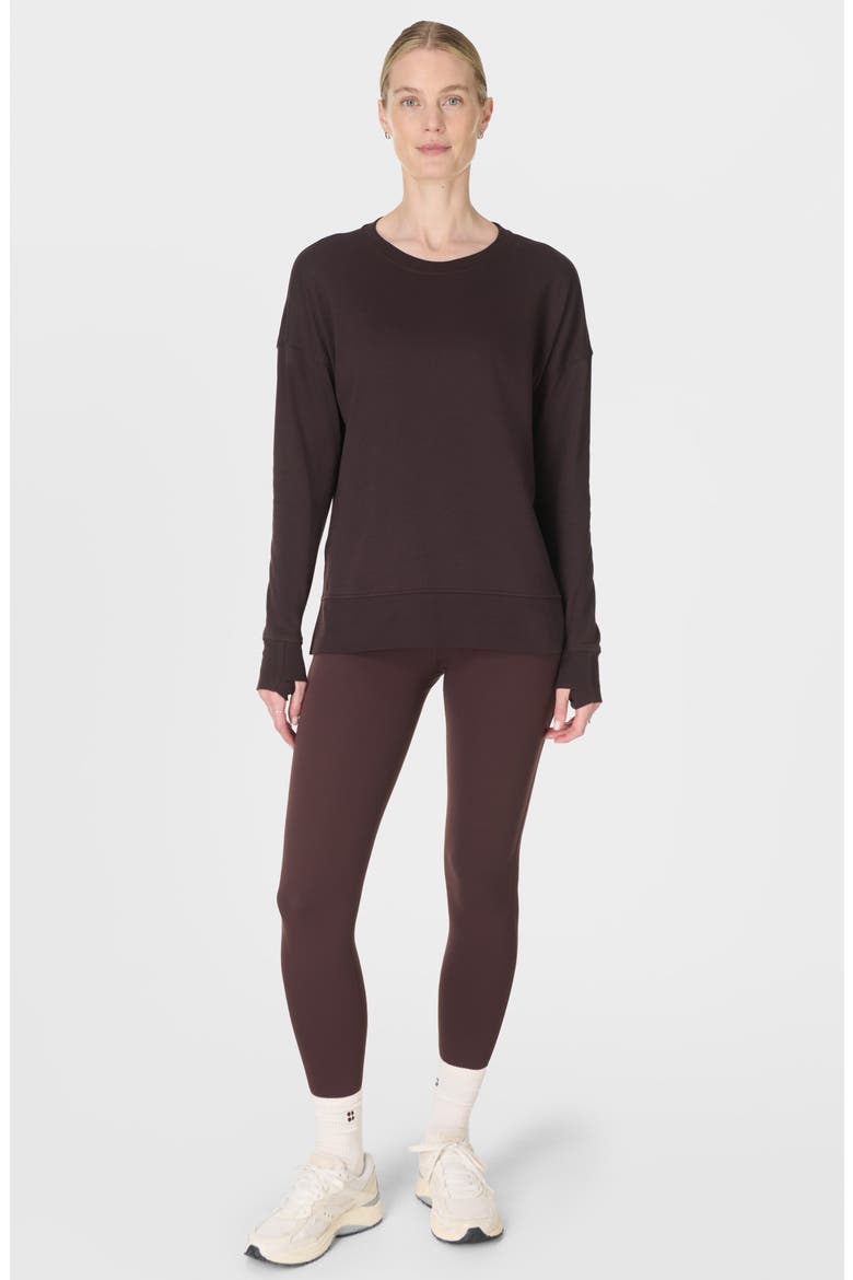 After Class Stripe Longline Sweatshirt, Alternate, color, SABLE BROWN