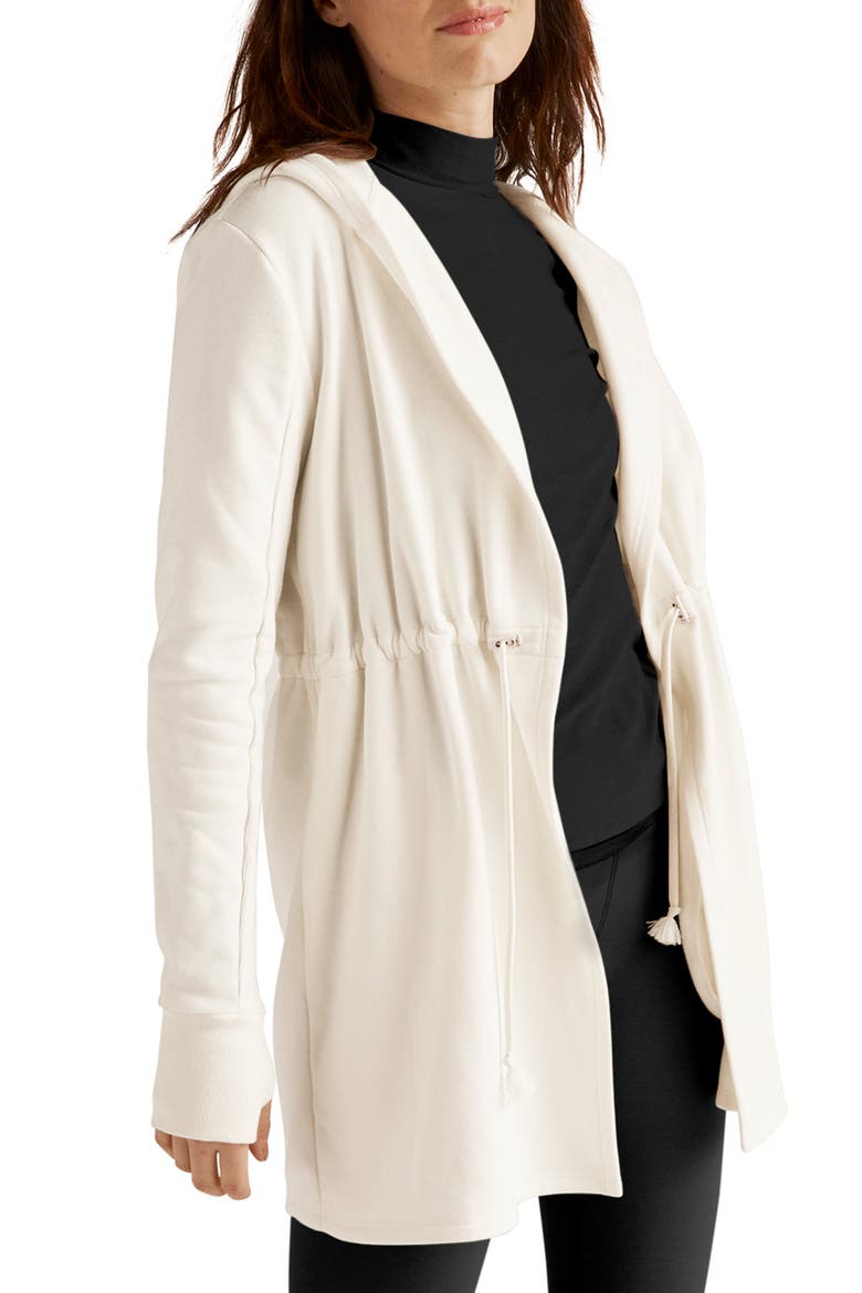 On the Go Open Front Hooded Jacket, Alternate, color, FRESH SNOW