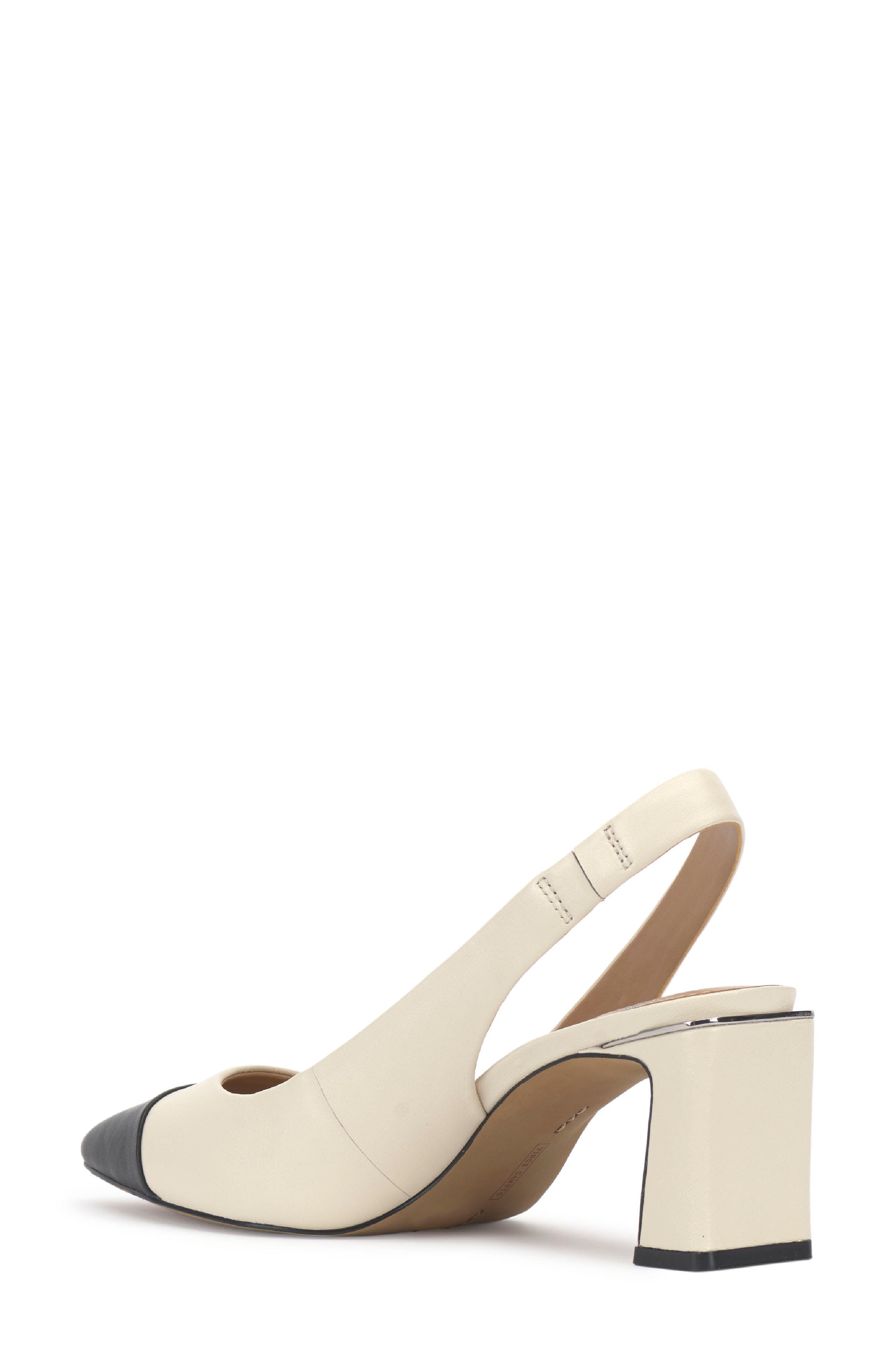 Hamden Slingback Pointed Cap Toe Pump, Alternate, color, CREAMY WHITE