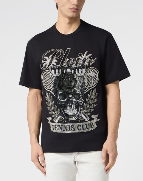 Round Neck T-Shirt Skull Tennis Men