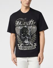 PHILIPP PLEIN Round Neck T-Shirt Skull Tennis Men