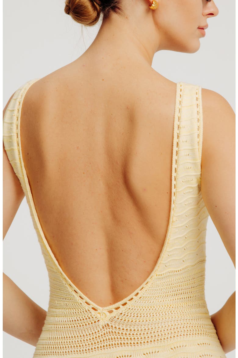 Mindy Sleeveless Knit Dress, Alternate, color, LEMON BUTTER