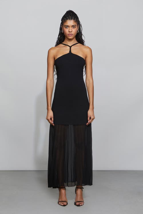 Et Ochs Veta Mixed Media Halter Maxi Dress In Black