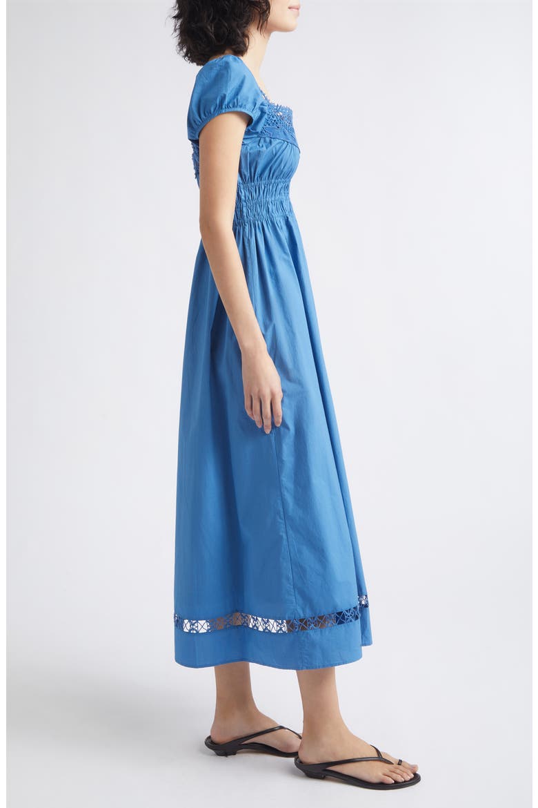 Veda Lace Detail Cotton Midi Sundress, Alternate, color, AZURE