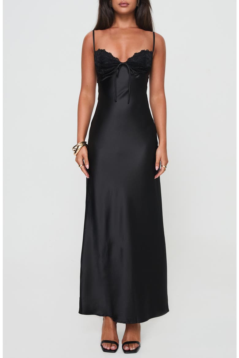 Fayden Bias Cut Slipdress, Main, color, BLACK