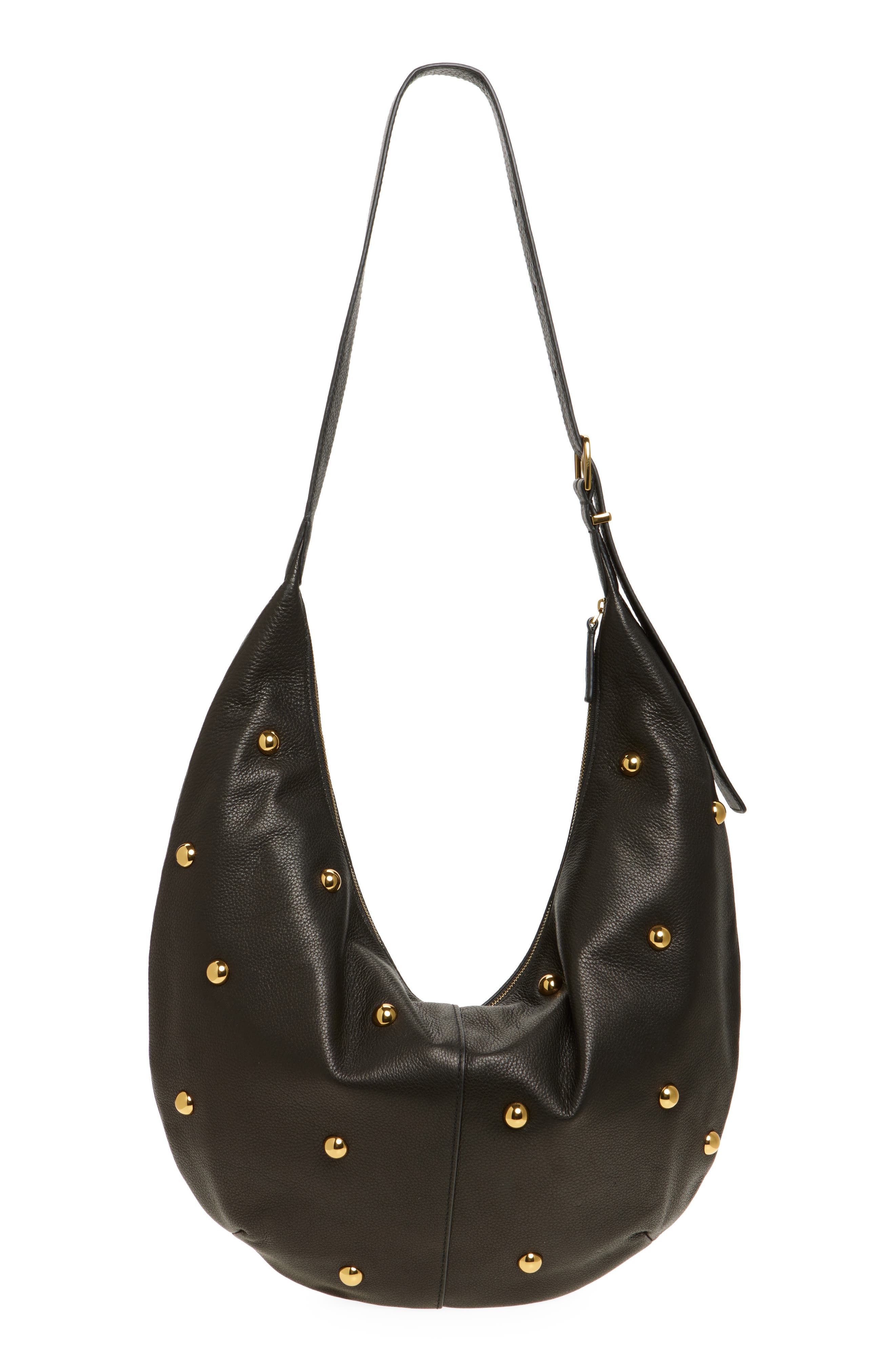 Madewell The Essential Curve Leather Shoulder Bag, Alternate, color, True Black Multi