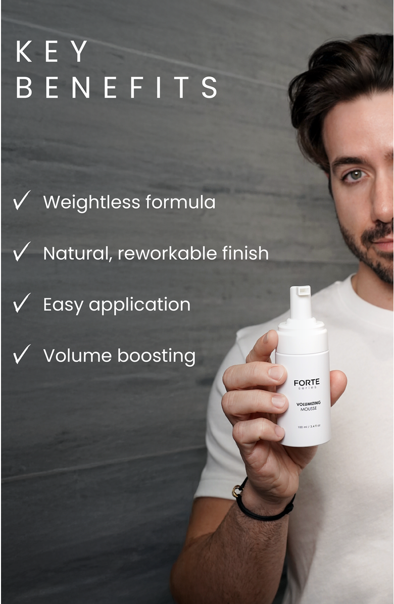 Forte Series Volumizing Mousse (3.4 fl oz), Instant Lift, Volume & Thickness., Alternate, color, White