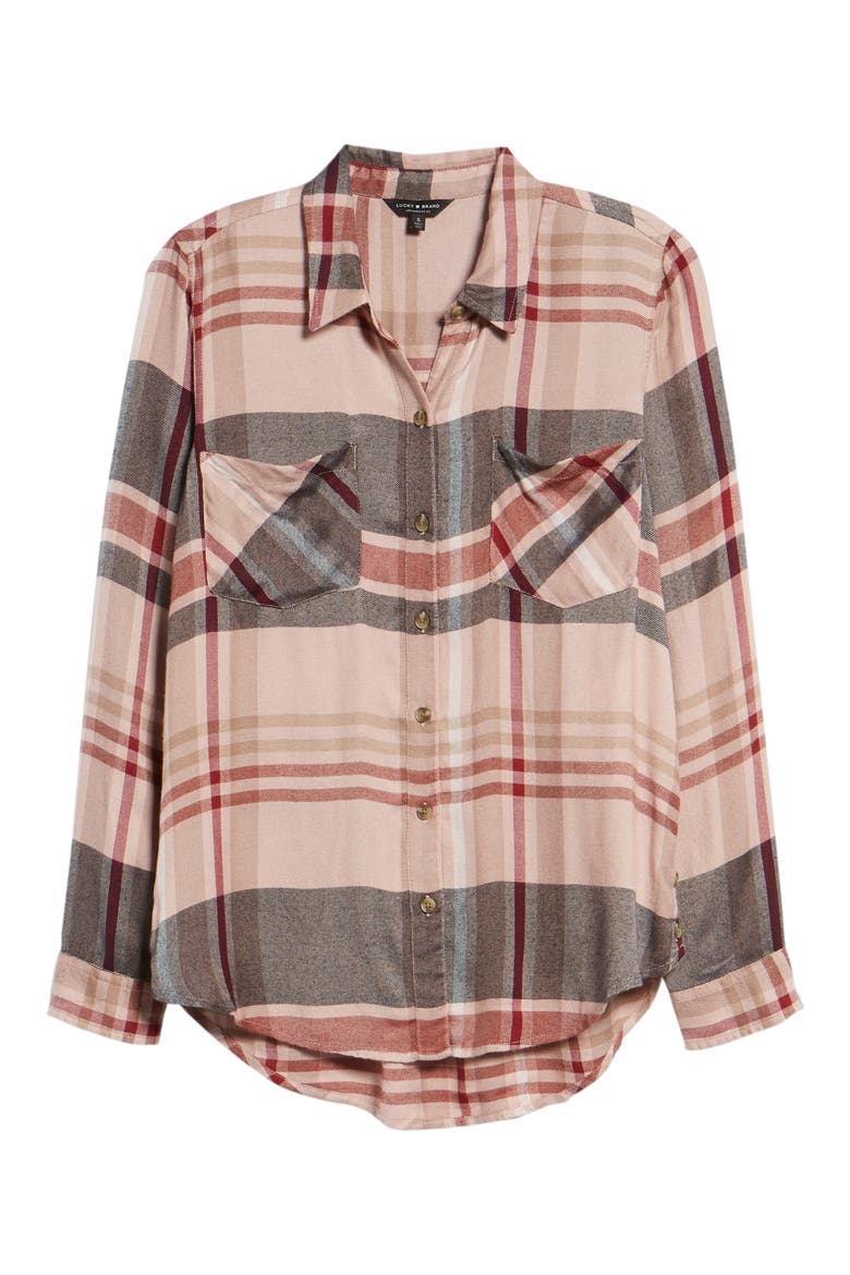 Plaid Button Down Shirt, Alternate, color, MULTI