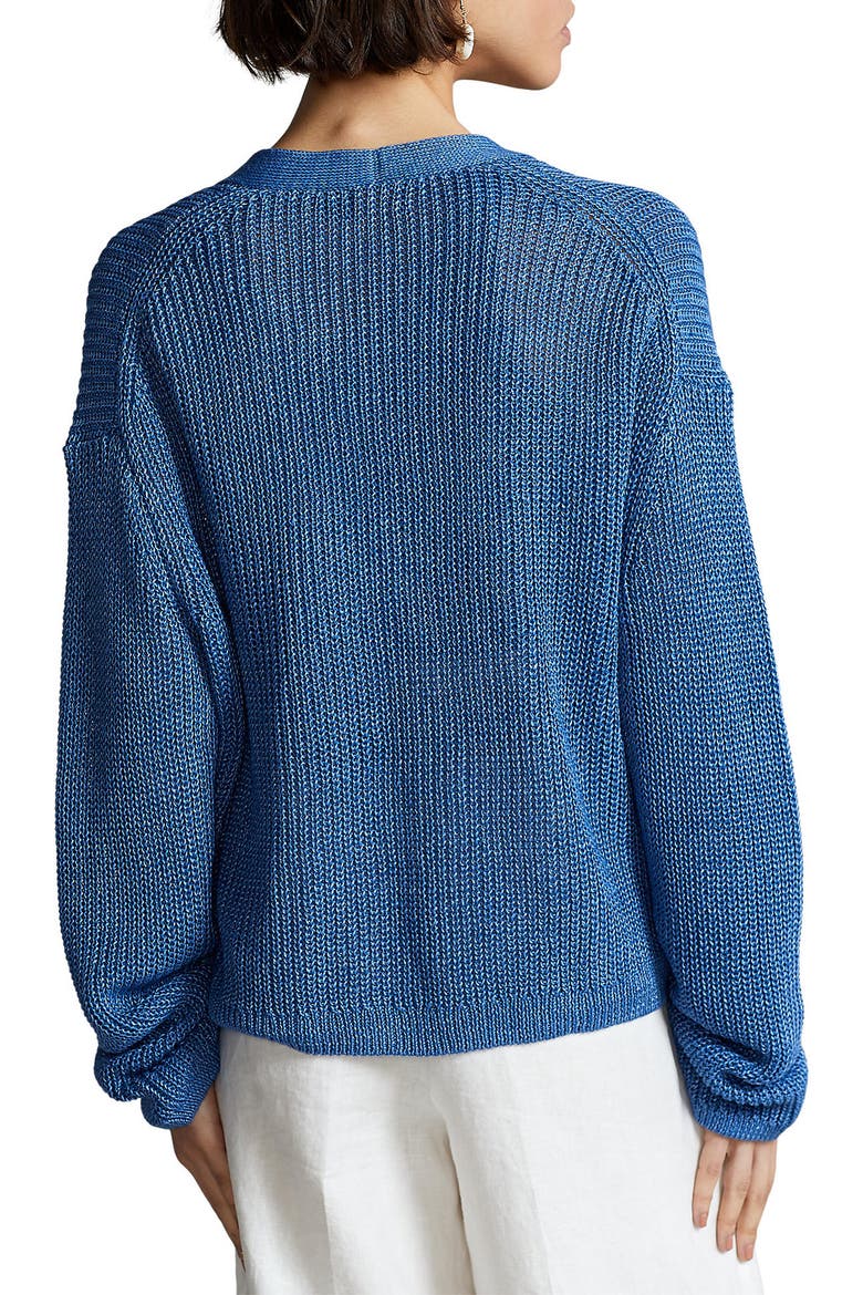 Linen Cardigan, Alternate, color, RETREAT BLUE