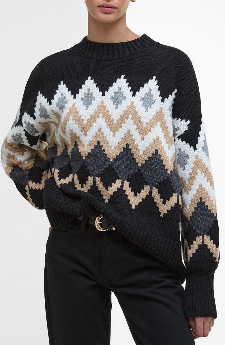 Barbour Cecelia Fair Isle Cotton & Wool Blend Crewneck Sweater, Main, color, Multi