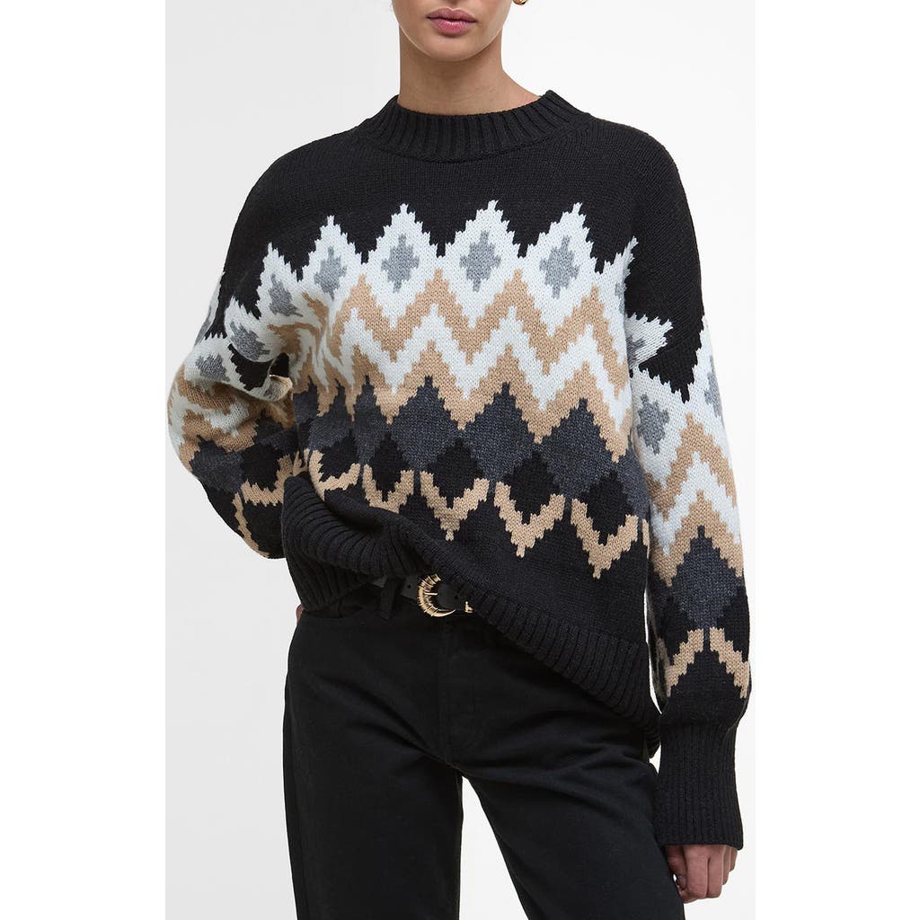 Barbour Cecelia Fair Isle Cotton & Wool Blend Crewneck Sweater In Multi