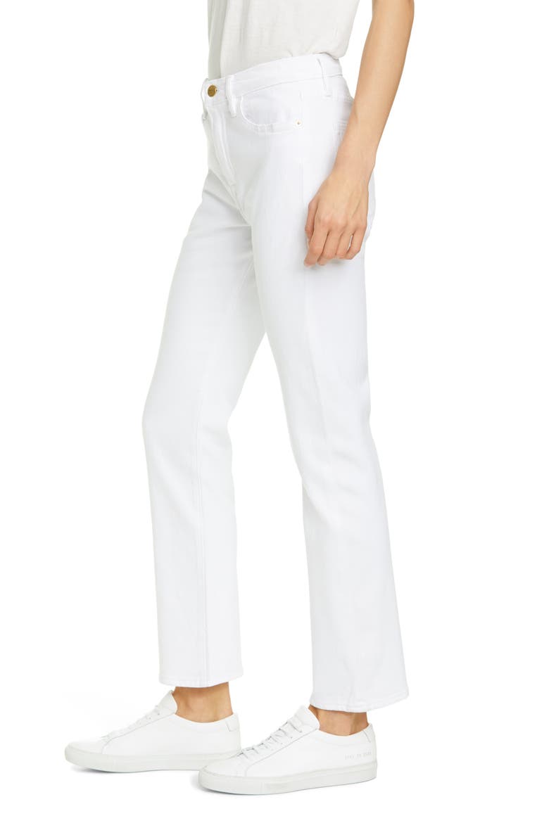 Le Hollywood High Waist Straight Leg Jeans, Alternate, color, BLANC