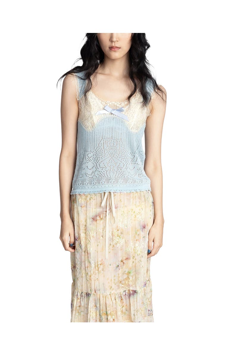 Anna Sui Lingerie Lace Knit Camisole, Main, color, 