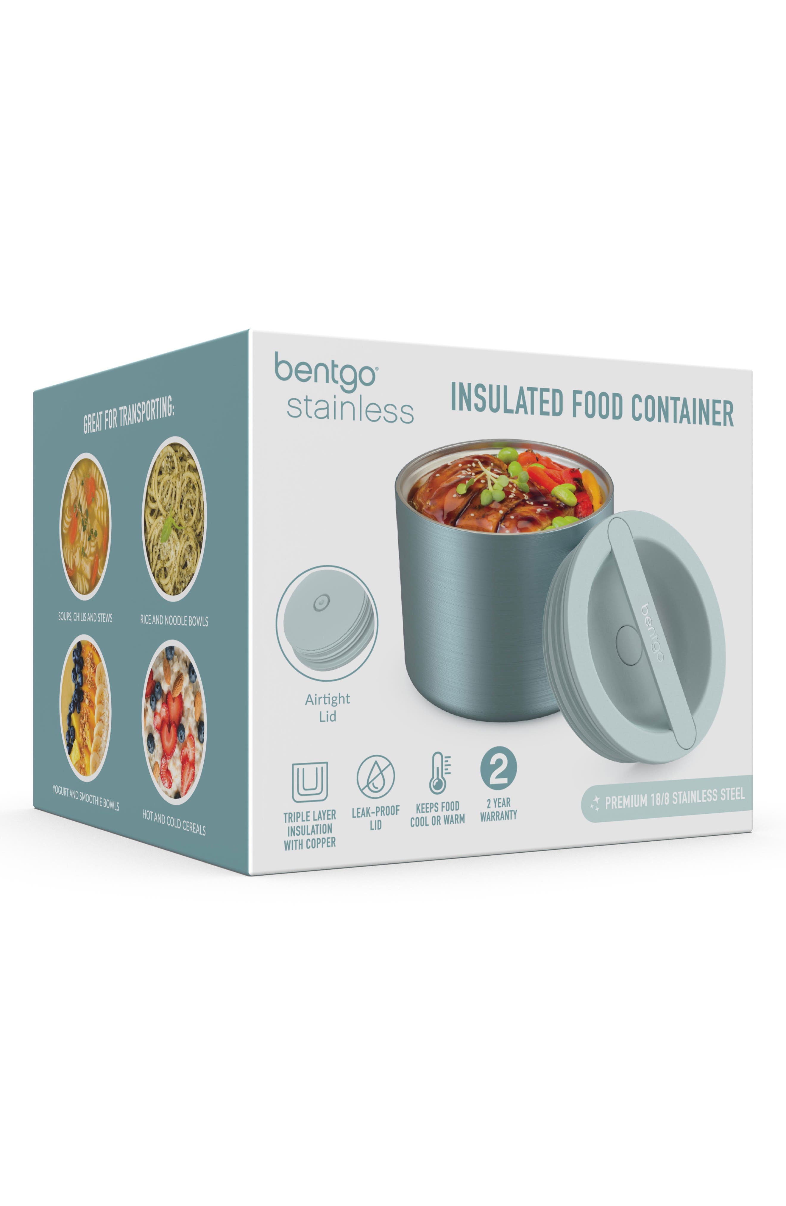 BENTGO Stainless Steel Insulated Food Container - Aqua