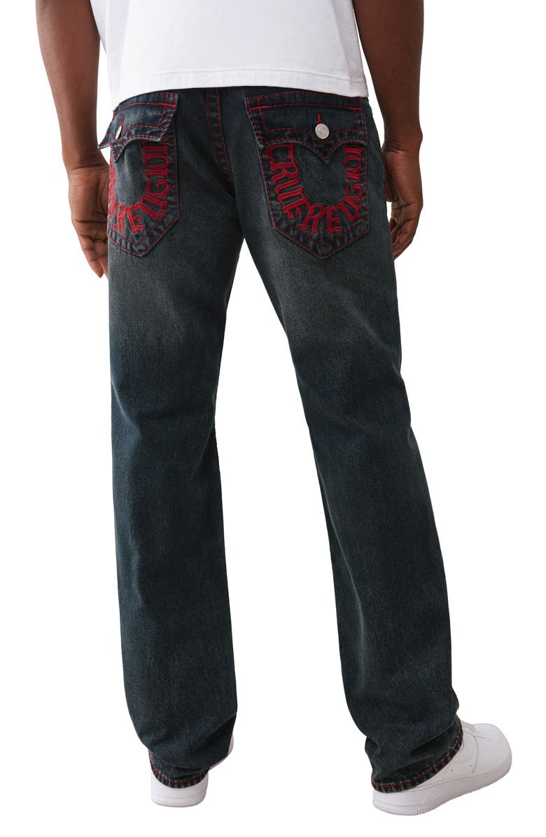 True Religion Ricky Big T Flap Pocket Straight Leg Jeans, Alternate, color, Acoustic Session Blublack Wash