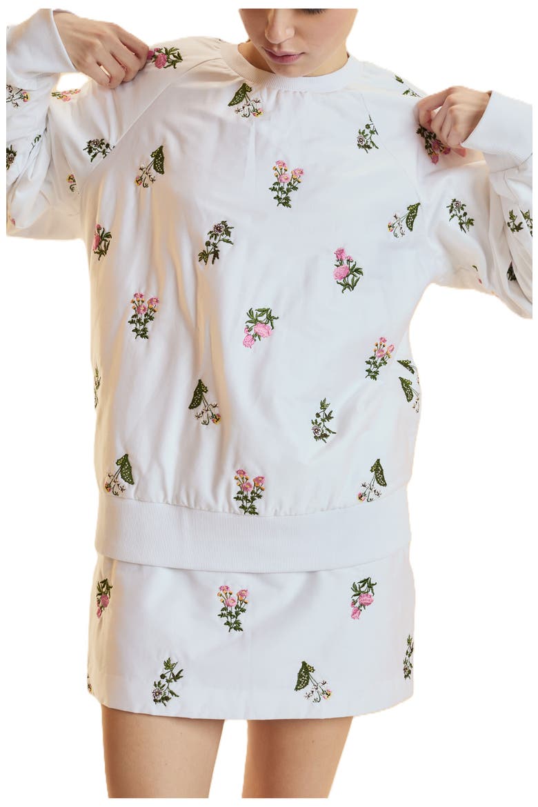 Embroidered Mini Skirt, Alternate, color, White