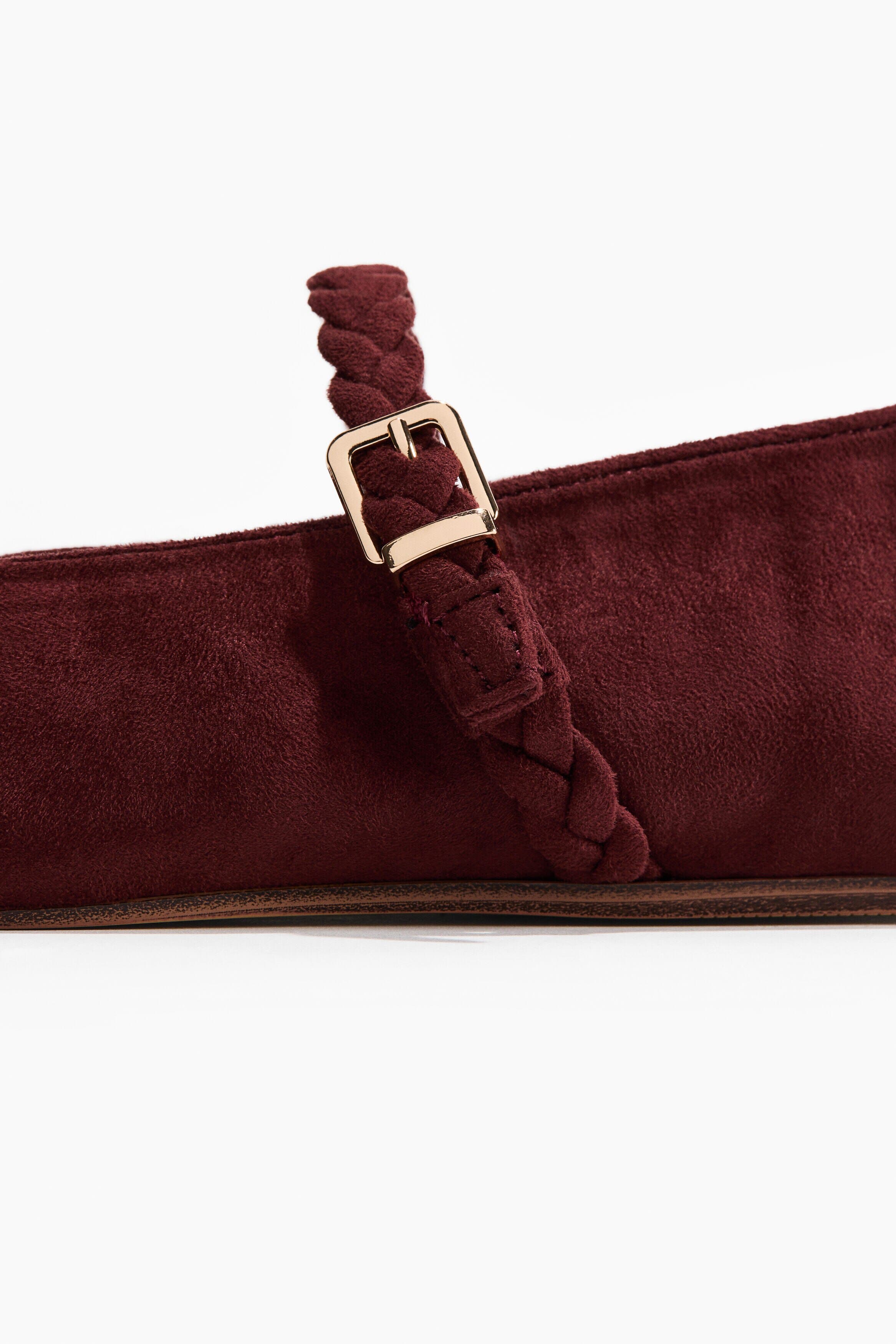 Mary Jane Ballet Flats, Alternate, color, Burgundy