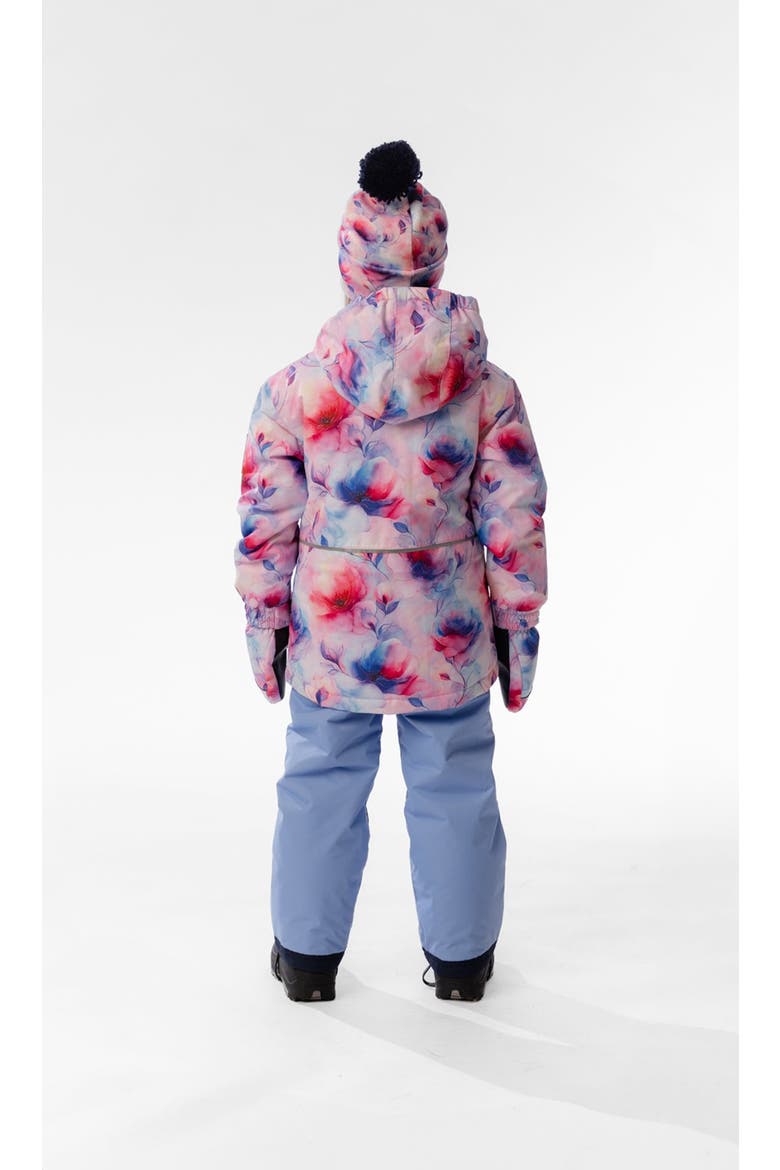 Floral Jacket & Foot Strap Pants Two Piece Snowsuit, Alternate, color, Mauve Printed Flowers