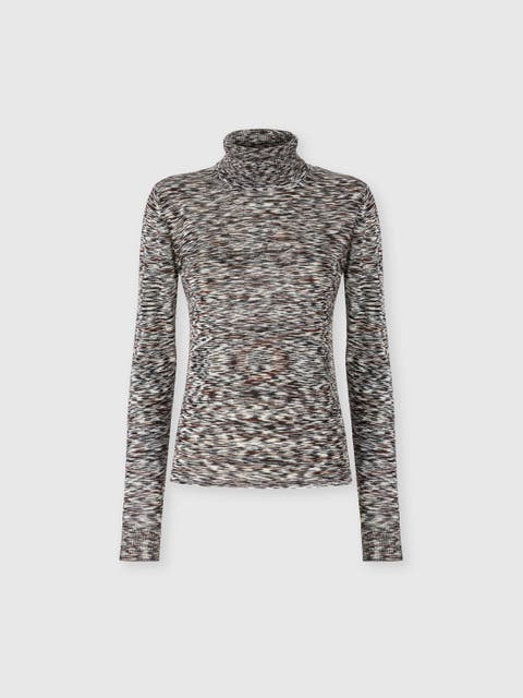 High-neck Sweater In Flame Smooth Knit