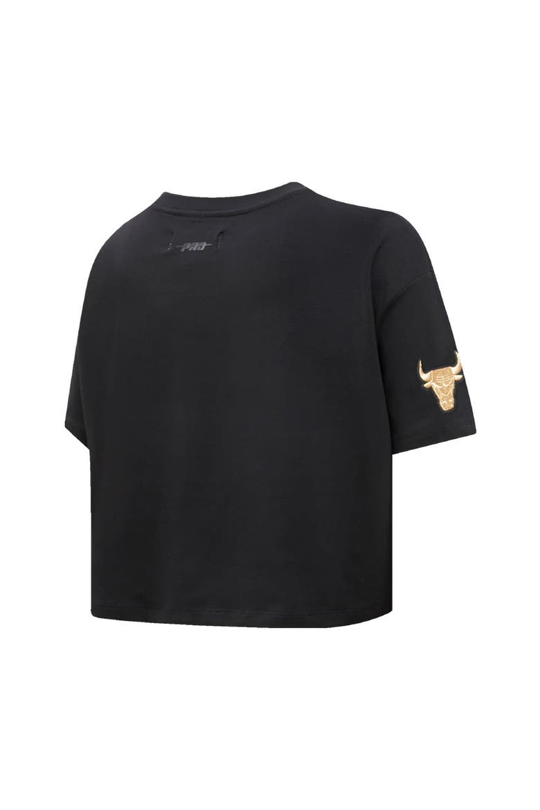 Women's Pro Standard Black Chicago Bulls Holiday Glam Boxy T-Shirt, Alternate, color, Black