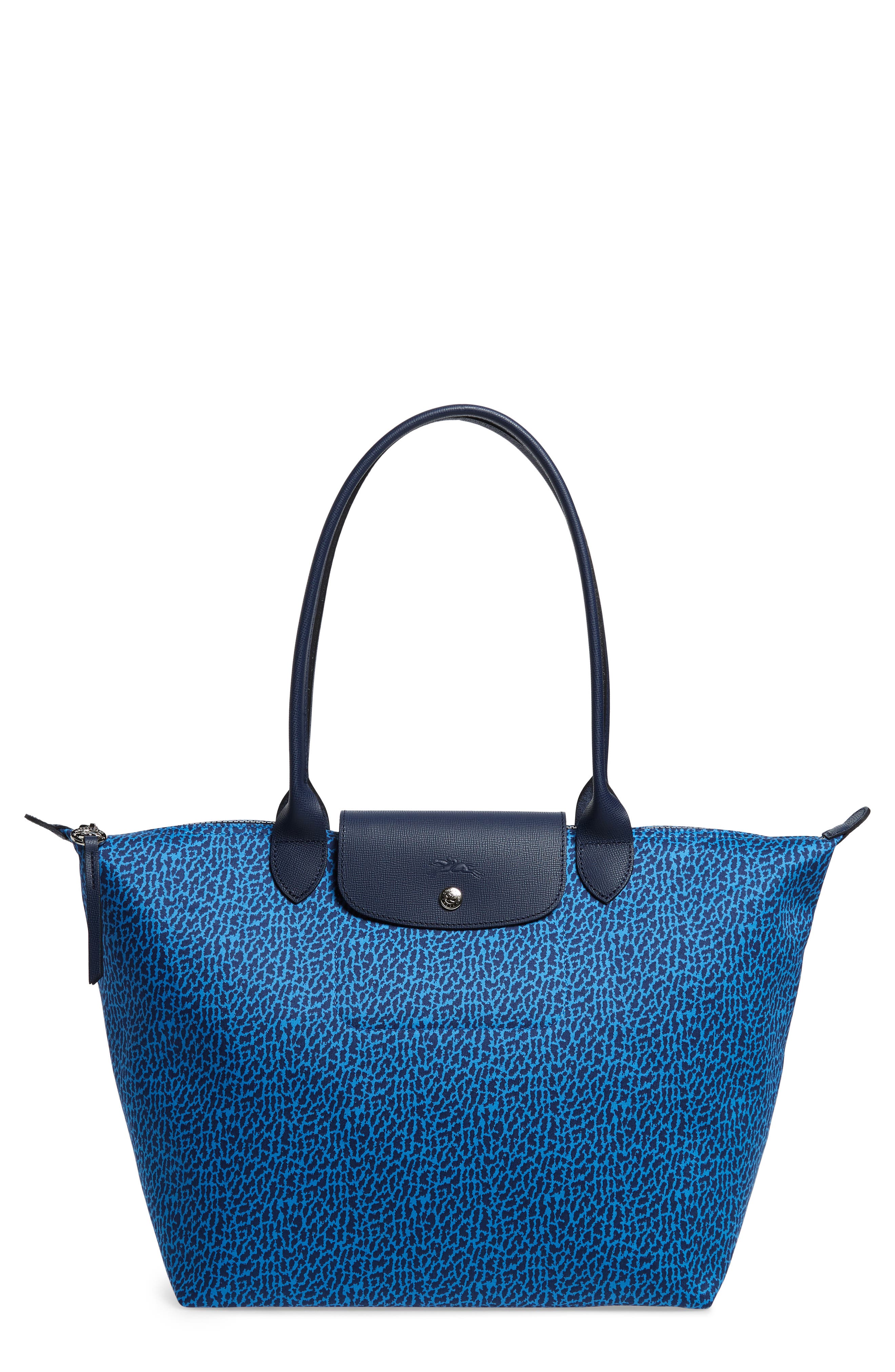 Longchamp Large Le Pliage Panthère Canvas Tote, Main, color, 