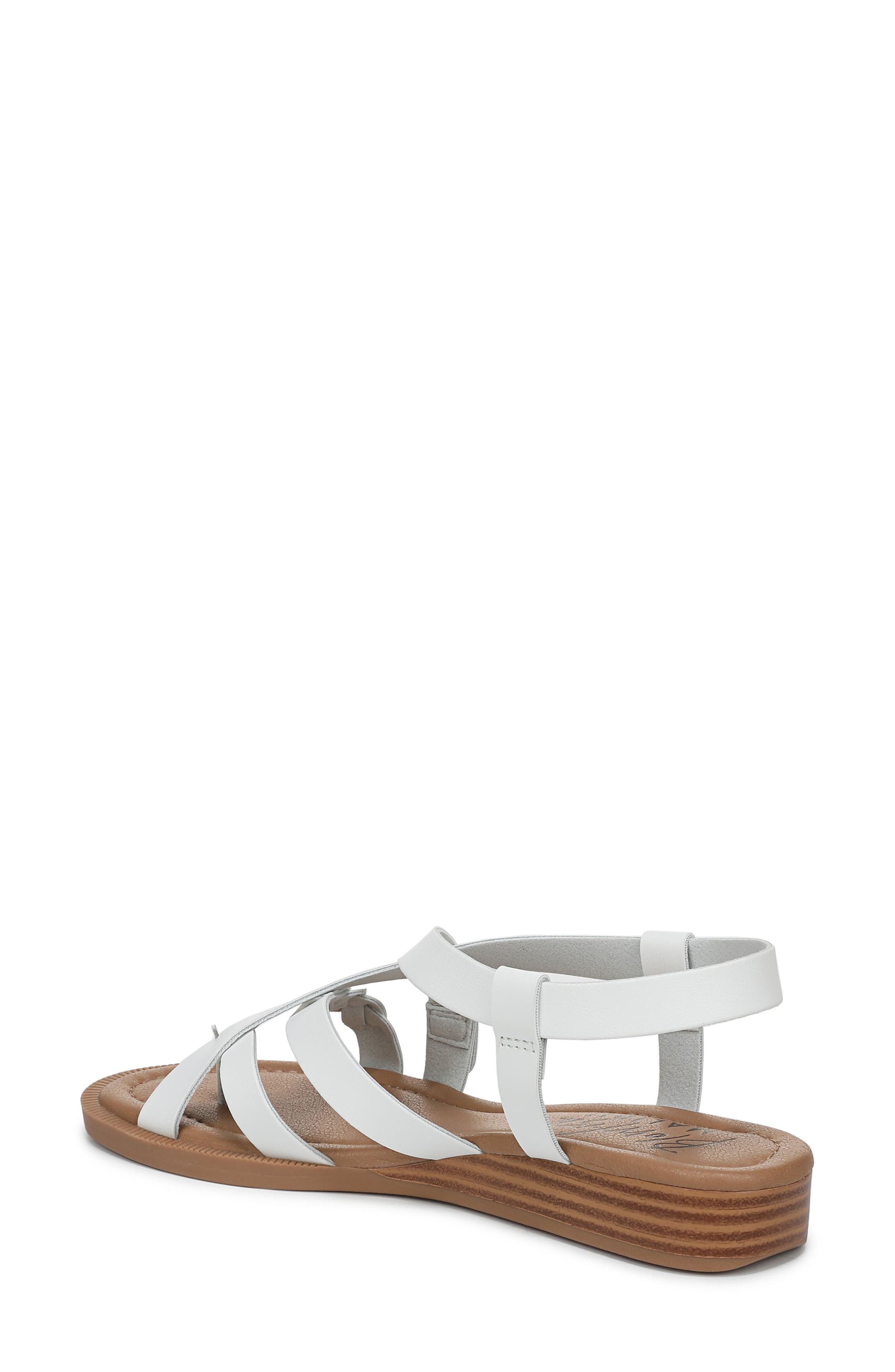 Blowfish Malibu April Wedge Sandal, Alternate, color, White Faux Leather