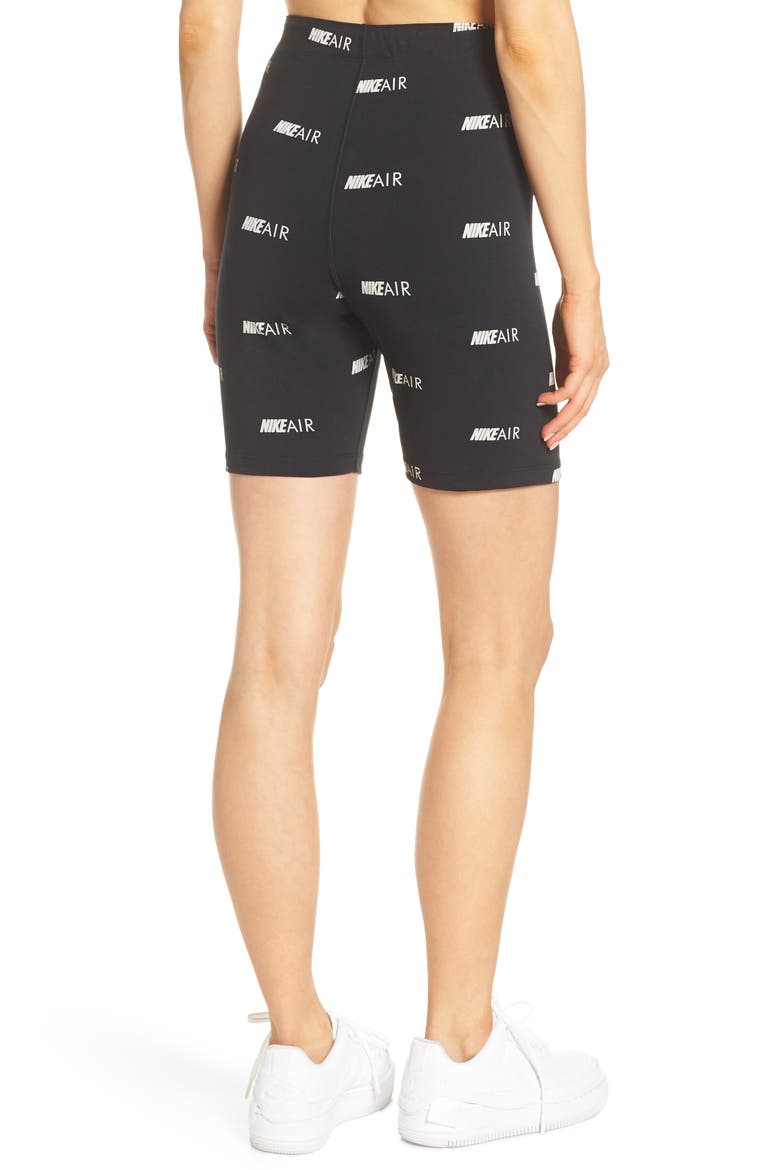 Sportswear Air Print Bike Shorts, Alternate, color, BLACK/ WHITE