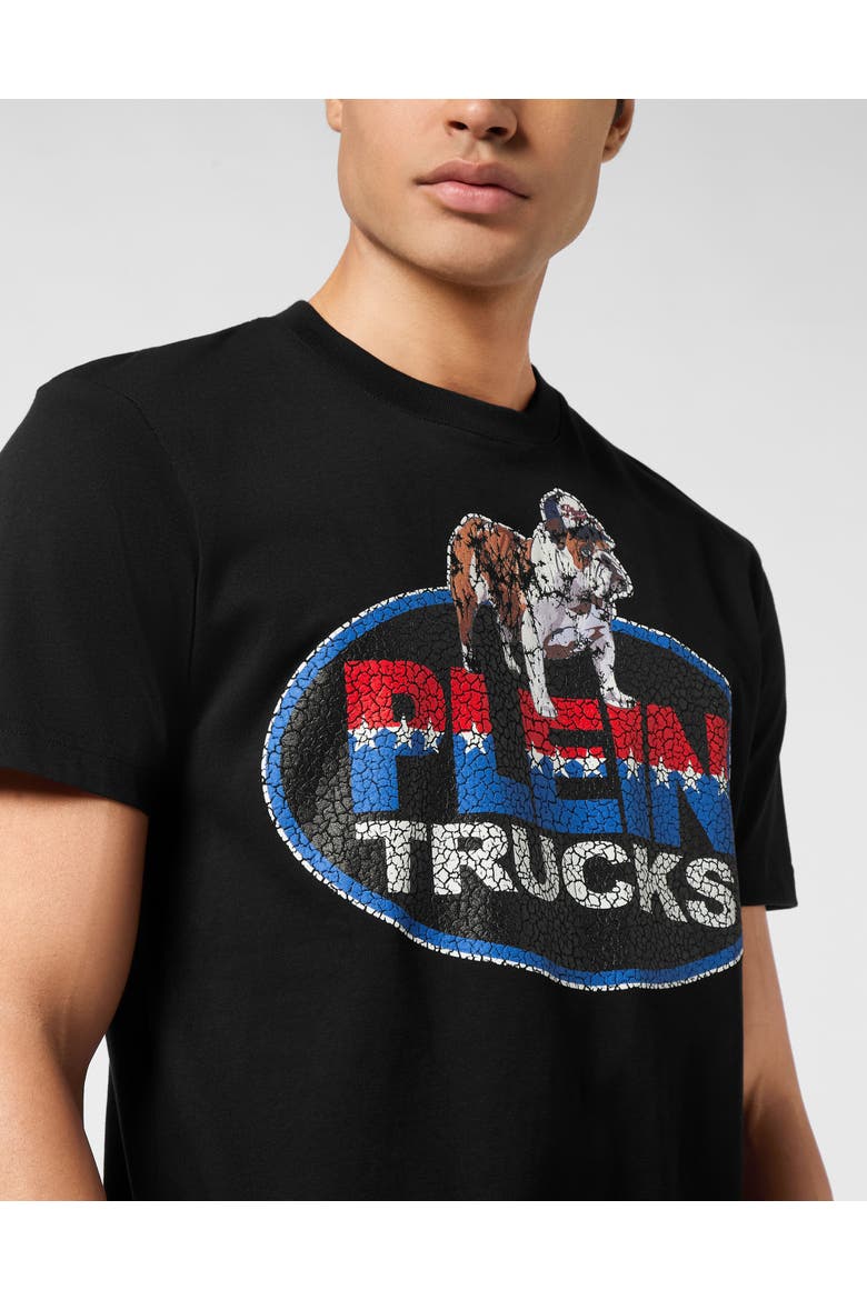 Round Neck T-Shirt Bulldog Men, Alternate, color, black