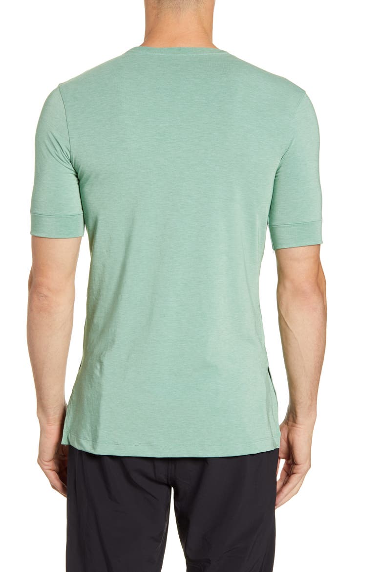 Dri-FIT Transcend Yoga T-Shirt, Alternate, color, TOMATILLO/ OCEAN CUBE