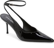 Jeffrey Campbell Executive Ankle Strap Pointed Toe Slingback Pump