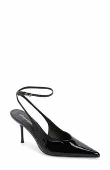 Jeffrey Campbell Executive Ankle Strap Pointed Toe Slingback Pump