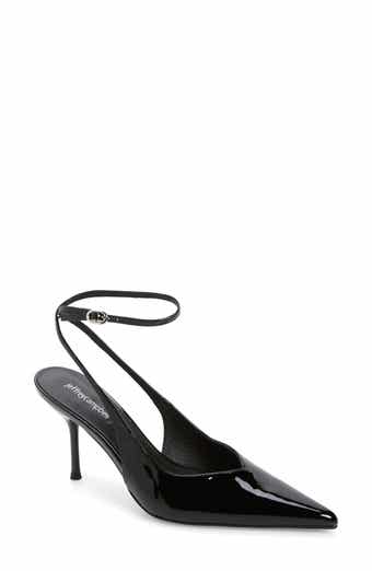 Jeffrey Campbell Executive Ankle Strap Pointed Toe Slingback Pump