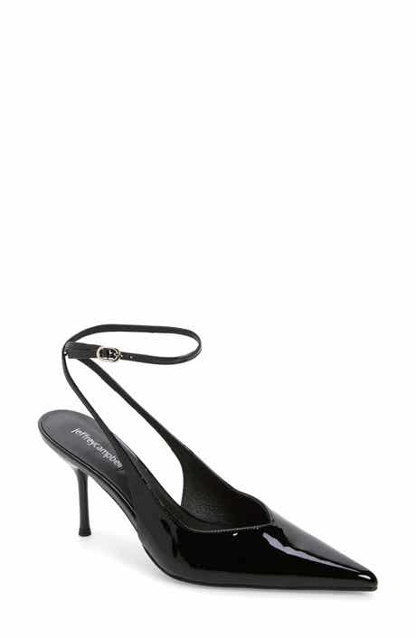 Jeffrey Campbell Executive Ankle Strap Pointed Toe Slingback Pump