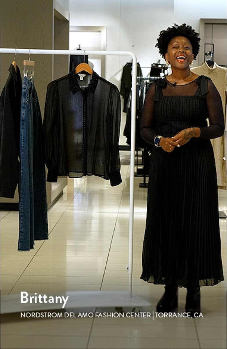 Embellished Floral Appliqué Chiffon Blouse, sales video thumbnail