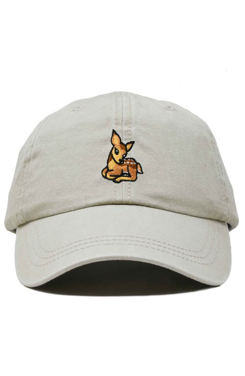 Dalix Fawn Embroidered Outdoor Cap In Washed Stone White