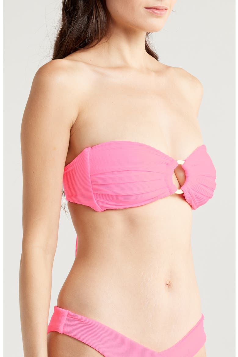 Strapless Bandeau Bikini Top, Alternate, color, TAFFY PINK