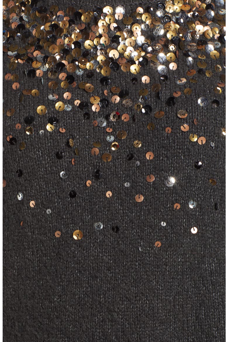 Sequin Detail Sweater, Alternate, color, CHARCOAL