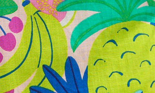 Mini Boden Kids' Nostalgic Frill Fruit Print Cotton Wide Leg Pants