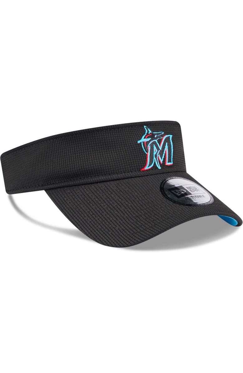 New Era Men's New Era Black Miami Marlins Gameday Team Adjustable Visor, Alternate, color, 
